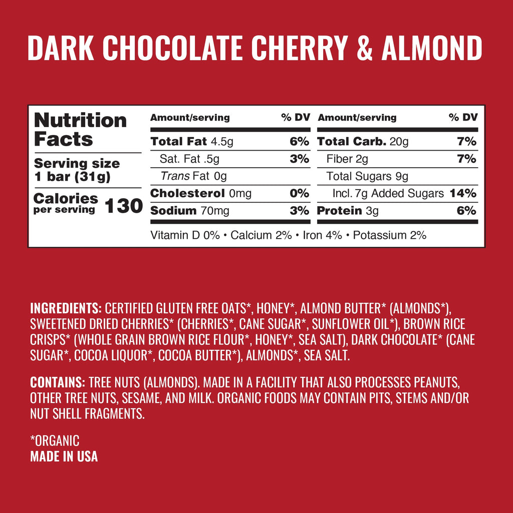 Dark Chocolate Cherry & Almond Kids Bars