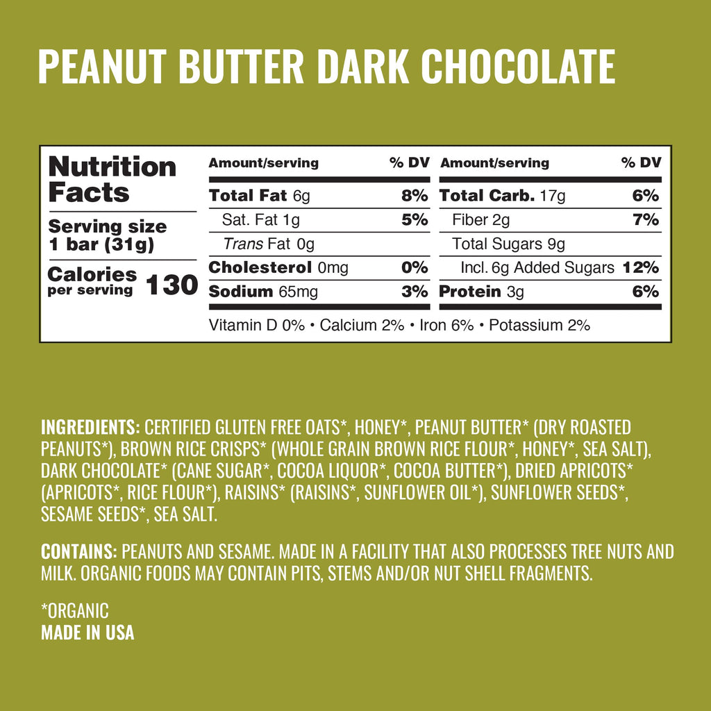 Peanut Butter Dark Chocolate Kids Bars