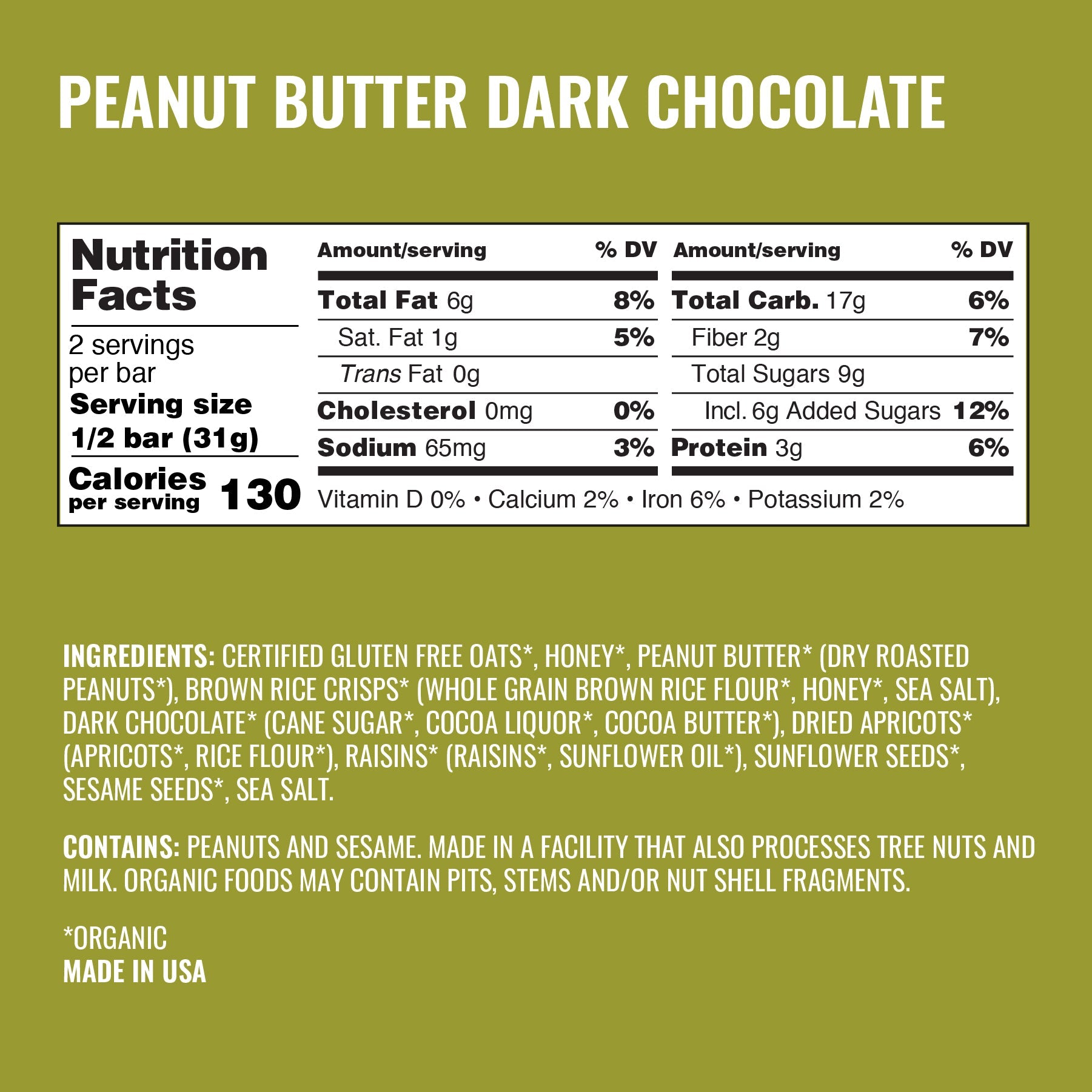 Peanut Butter Dark Chocolate Bars