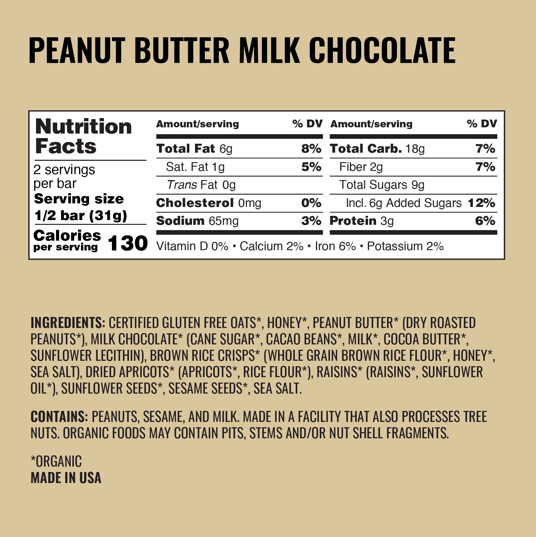 Peanut Butter Milk Chocolate Bars